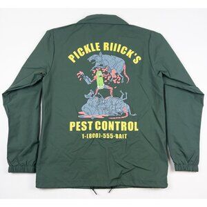 BAIT x Rick And Morty Jacket Men's Medium Pickle Rick Pest Control Snap Green